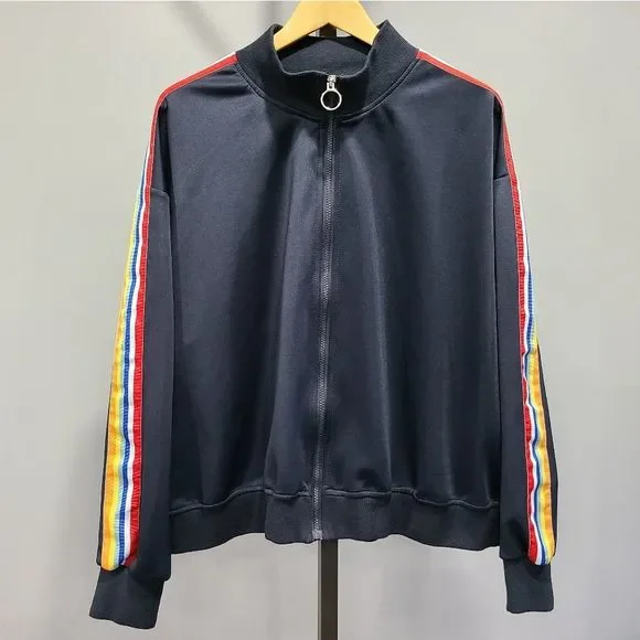 Lili Sport Rainbow 🌈 Sleeves Bomber Jacket - Picture 1 of 7